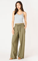 Dex Ladies Olive Belted Wide Leg Flowy Pant