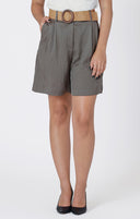Dex/Room 34 Ladies Olive Drapey Belted Short