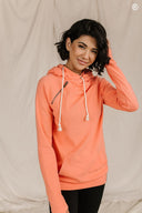 Ampersand Ave Ladies Orange Peel Doublehood Sweatshirt