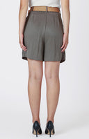Dex/Room 34 Ladies Olive Drapey Belted Short