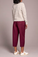 Tribal Ladies Cream Mock Neck Puff Sleeve High Low Sweater