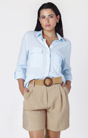 Dex Ladies Sky Utility Linen Shirt