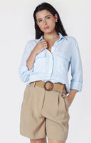 Dex Ladies Sky Utility Linen Shirt