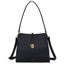 Pixie Mood Black Pebbled Lock Shoulder Bag