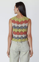 Dex Ladies Earthtones SL Open Stitch Knit Top