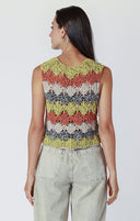 Dex Ladies Earthtones SL Open Stitch Knit Top