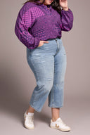 Tribal Ladies Washed Blue Size Inclusive Audrey Super Straight Flood Jeans