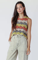 Dex Ladies Earthtones SL Open Stitch Knit Top
