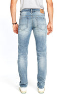 Buffalo Mens Straight Six Whiskered and Contrasted Jeans