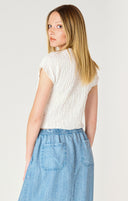 Dex Ladies White SS Textured Tshirt