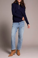 Tribal Ladies Nightfall Zip Up V-Neck Sweater