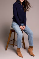 Tribal Ladies Nightfall Zip Up V-Neck Sweater