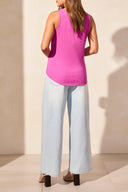 Tribal Ladies Orchid Sky Henley Tank Top w/Buttons