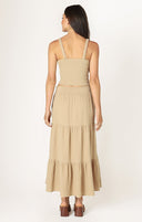 Dex Ladies Desert Sand Pull On Textured Midi Skirt