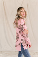 Ampersand Ave Ladies Smell the Roses Sideslit Hoodie