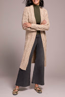 Tribal Ladies Oatmeal Long Sweater Cardigan