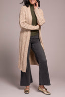 Tribal Ladies Oatmeal Long Sweater Cardigan