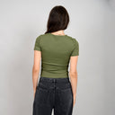 RD Style Ladies Dried Herb Roxi Rib SS Round Neck Tshirt