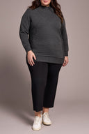 Tribal Ladies Charcoal Size Inclusive LS Tunic