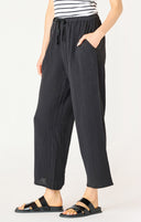 Dex Ladies Black Pull On Textured Pant