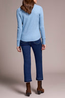 Tribal Ladies Denim Henley Top w/Buttons