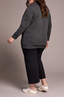 Tribal Ladies Charcoal Size Inclusive LS Tunic