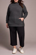 Tribal Ladies Charcoal Size Inclusive LS Tunic