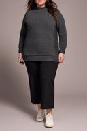 Tribal Ladies Charcoal Size Inclusive LS Tunic