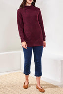 Tribal Ladies Wine LS Tunic w/Invisible Pockets