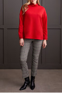 Tribal Ladies Scarlet LS Tunic w/Side Slits