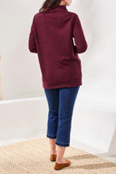 Tribal Ladies Wine LS Tunic w/Invisible Pockets