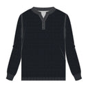 Hegde Mens Navy/Asphalt LS Henley Sweater