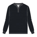 Hegde Mens Navy/Asphalt LS Henley Sweater