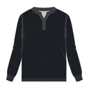 Hegde Mens Navy/Asphalt LS Henley Sweater