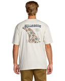 Billabong Mens Off White Single Fin Premium SS Tshirt