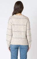 Dex Ladies Light Oat Sequin Stripe Sweater
