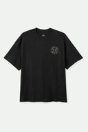 Brixton Mens Black/Off White/Copper Crest II SS Tshirt