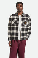 Brixton Mens Off White/Black Union Zip Flannel