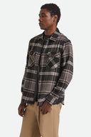 Brixton Mens Black/Charcoal/Pinecone Bowery Flannel