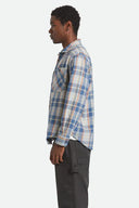 Brixton Mens Blue/Soft Blue/Orange Vintage Wash Flannel