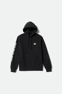 Brixton Mens Black Woodburn Label Hoodie
