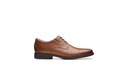 Clarks Mens Whiddon Cap Dark Tan Leather Dress Shoe
