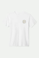 Brixton Mens White/Light Brown/Slate Crest II SS Tshirt