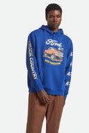 Brixton Mens Ford Blue Ford Mud Marathon Fleece Hoodie