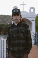 Brixton Men's Black/Charcoal Bowery Flannel
