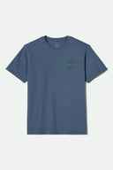 Brixton Men's Oath V Harbour Blue/Dark Brown/Teal Tshirt